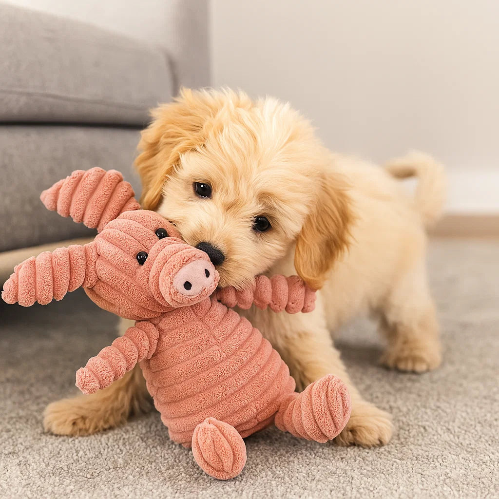 Giocattolo per cane in peluche con squeaky da masticare animale