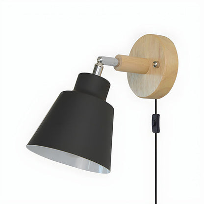 Applique murale avec accent en bois pour chambre à coucher