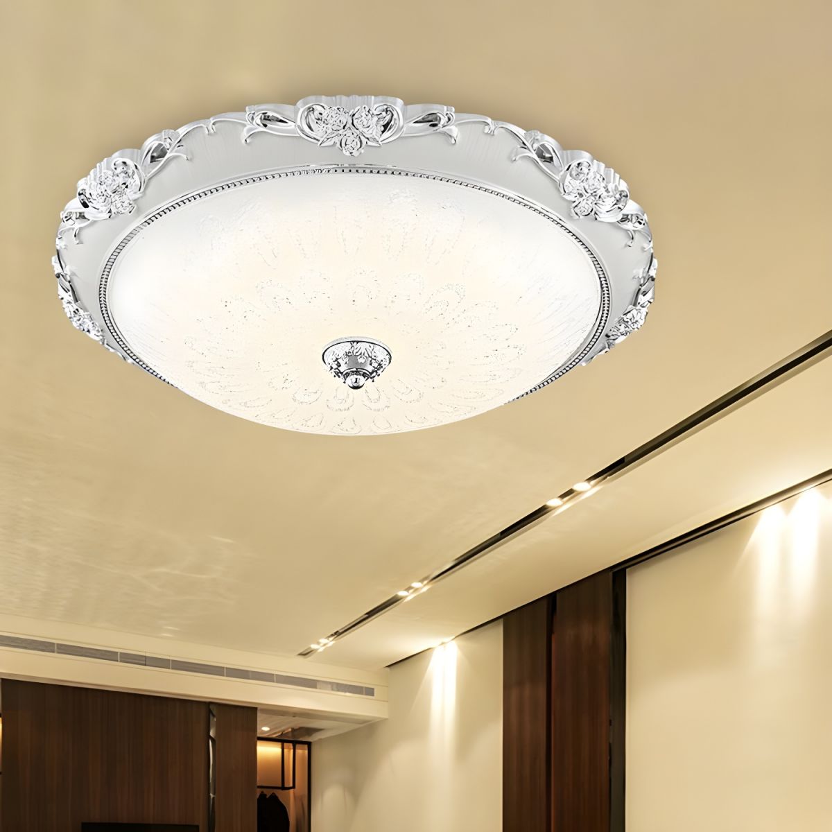 Sleek Dome Flush Mounted LED Ceiling Light for Modern Interiors – Energy-Efficient Illumination for Home and Office Spaces