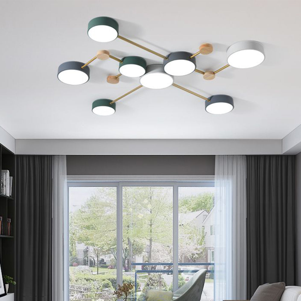 Nordic Inspired Creative Multi-Head LED White Ceiling Light Fixture for Modern Home Illumination