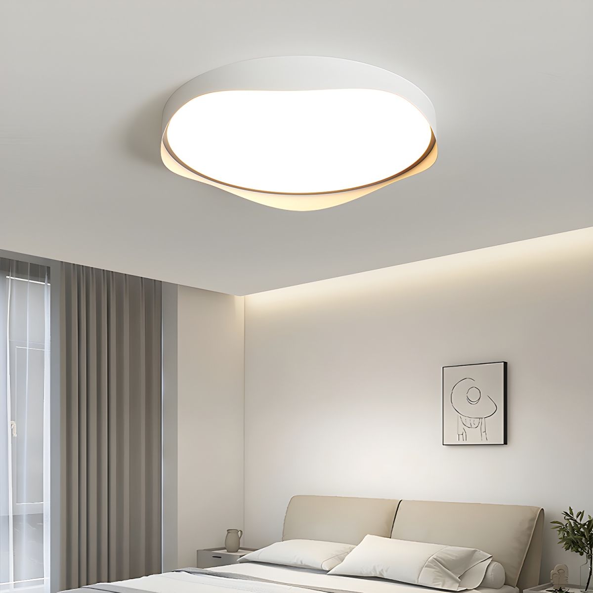 Energy-Efficient LED White Flush Mount Ceiling Light - Modern Design for Bright, Stylish Illumination in Any Room