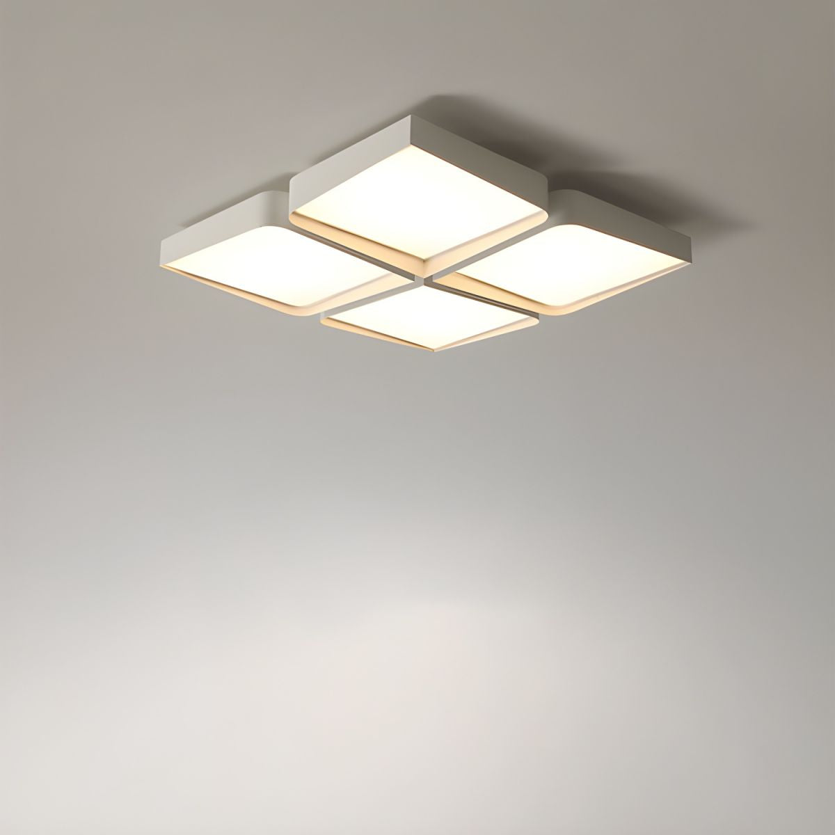 Modern Square Flush Mount Ceiling Light Fixture for Stylish Home Illumination - Sleek Design for Any Room