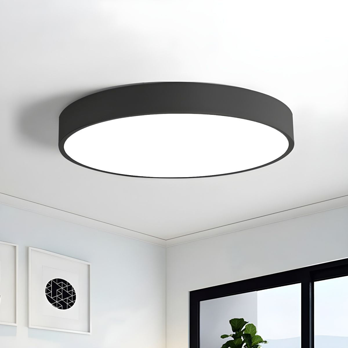 Sleek Round LED Flush Mount Ceiling Light Fixture for Modern Home Interiors - Energy Efficient and Stylish Illumination