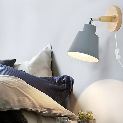 Applique murale avec accent en bois pour chambre à coucher