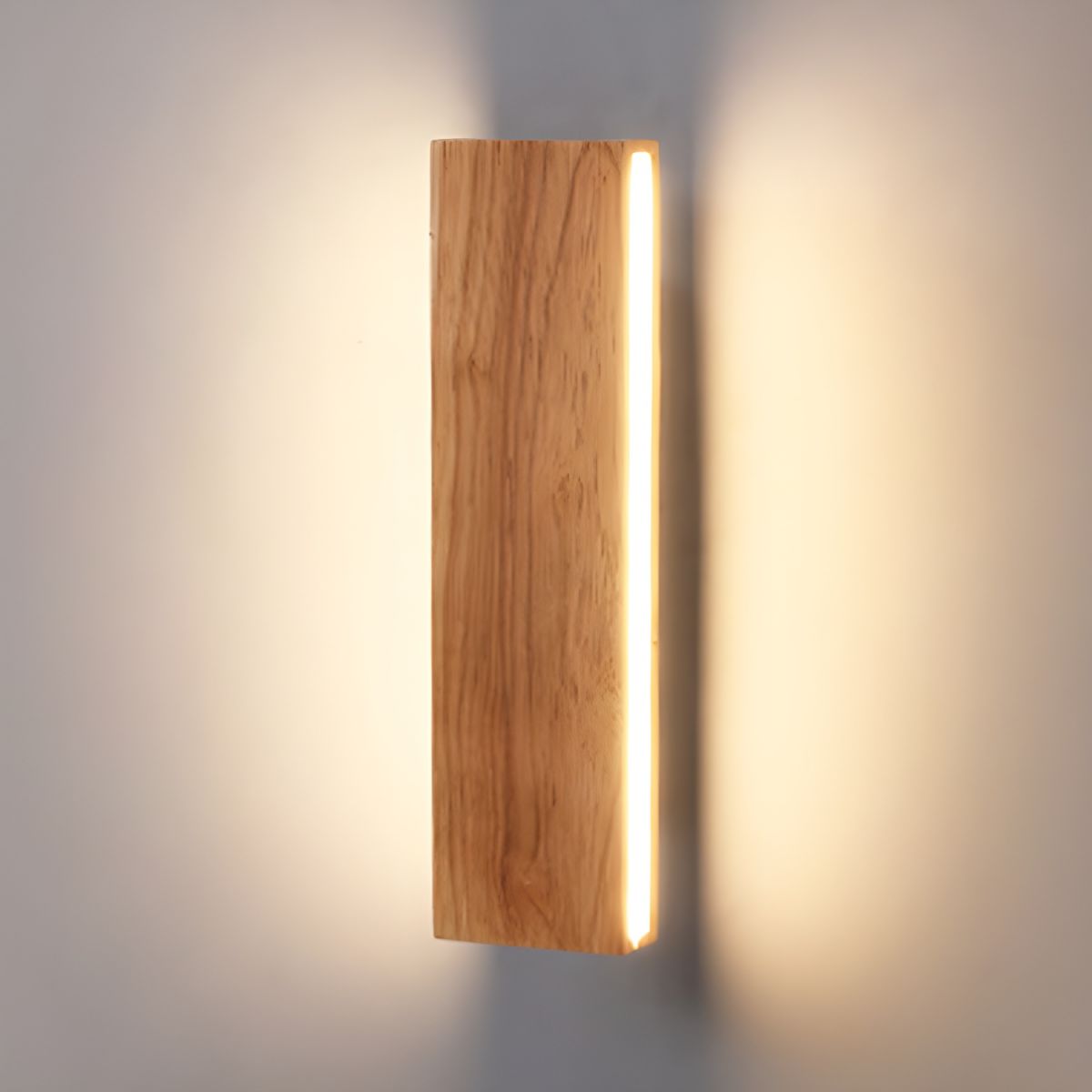 Wall Light With Rotatable Wood LED Design