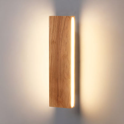 Wall Light With Rotatable Wood LED Design