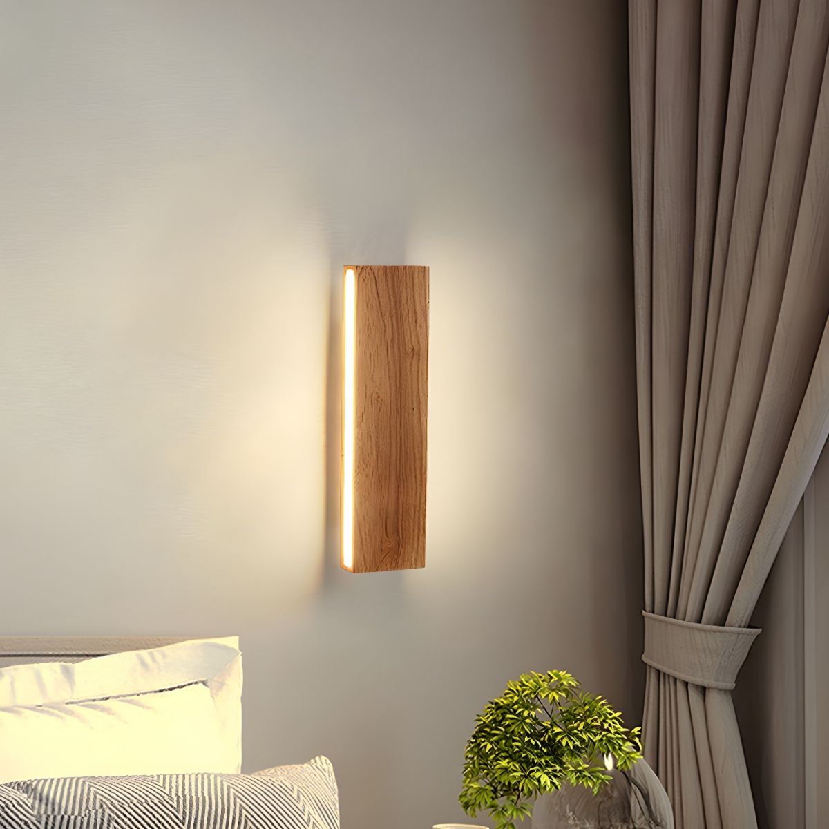Wall Light With Rotatable Wood LED Design