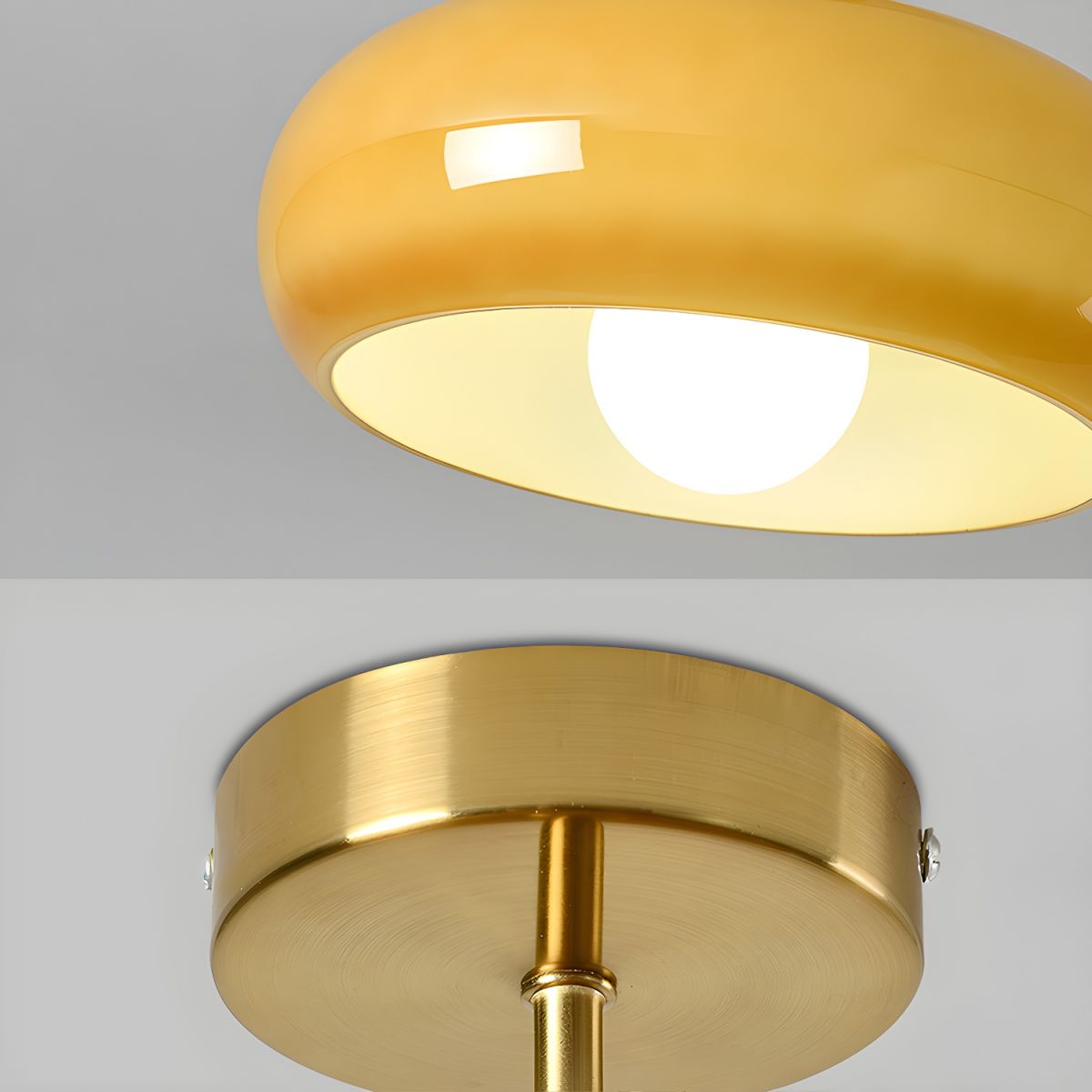 Vintage okrągła szklana lampa sufitowa