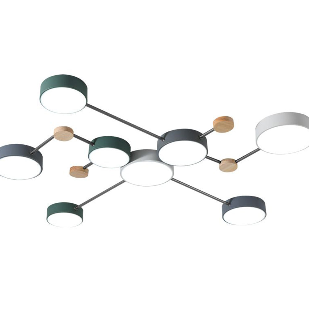 Nordic Inspired Creative Multi-Head LED White Ceiling Light Fixture for Modern Home Illumination