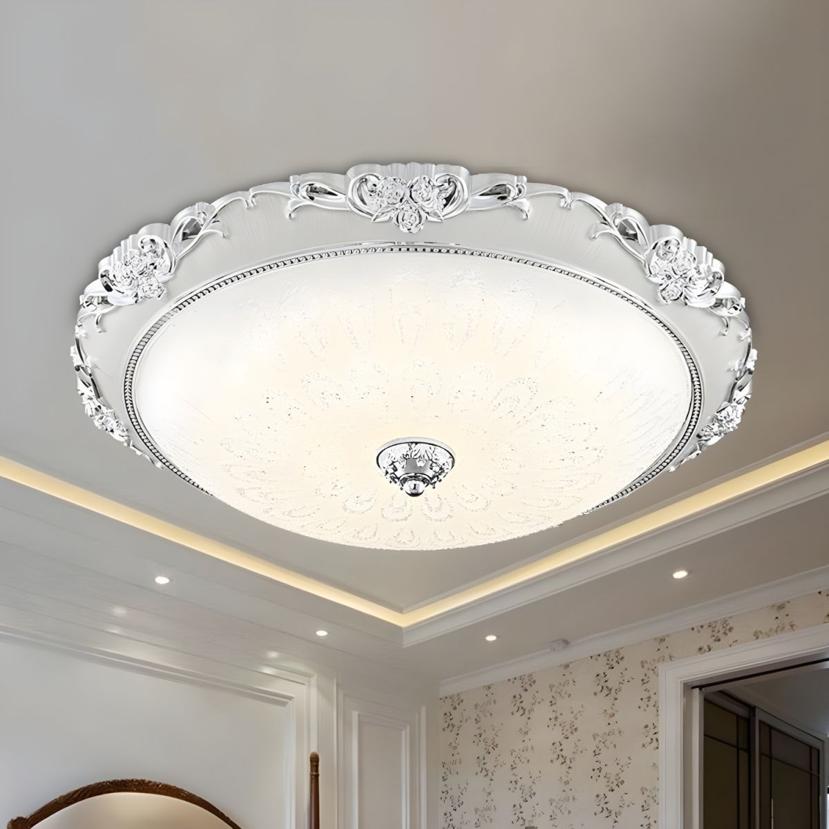 Sleek Dome Flush Mounted LED Ceiling Light for Modern Interiors – Energy-Efficient Illumination for Home and Office Spaces