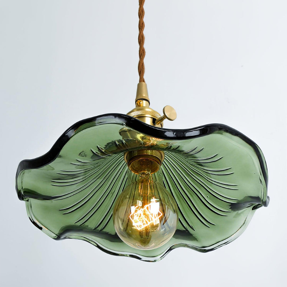 Elegant Hibiscus Flower Glass Pendant Light Fixture for Chic Home Décor and Ambient Illumination