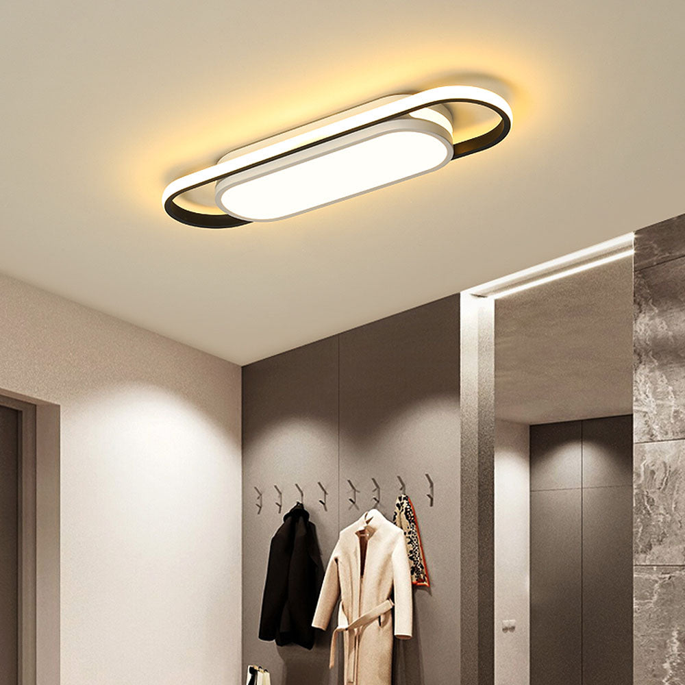 Sleek Black LED Corridor Ceiling Lights - Long, Low Profile Design for Modern Hallways and Spaces, Perfect for Subtle Illumination