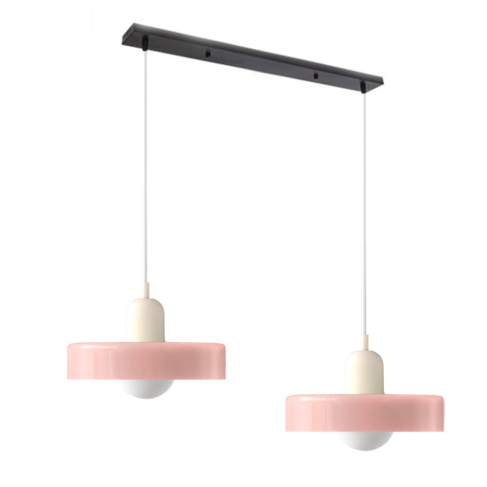 Contemporary Bauhaus Stained Glass Pendant Light with Dual Heads for Stylish Home Illumination