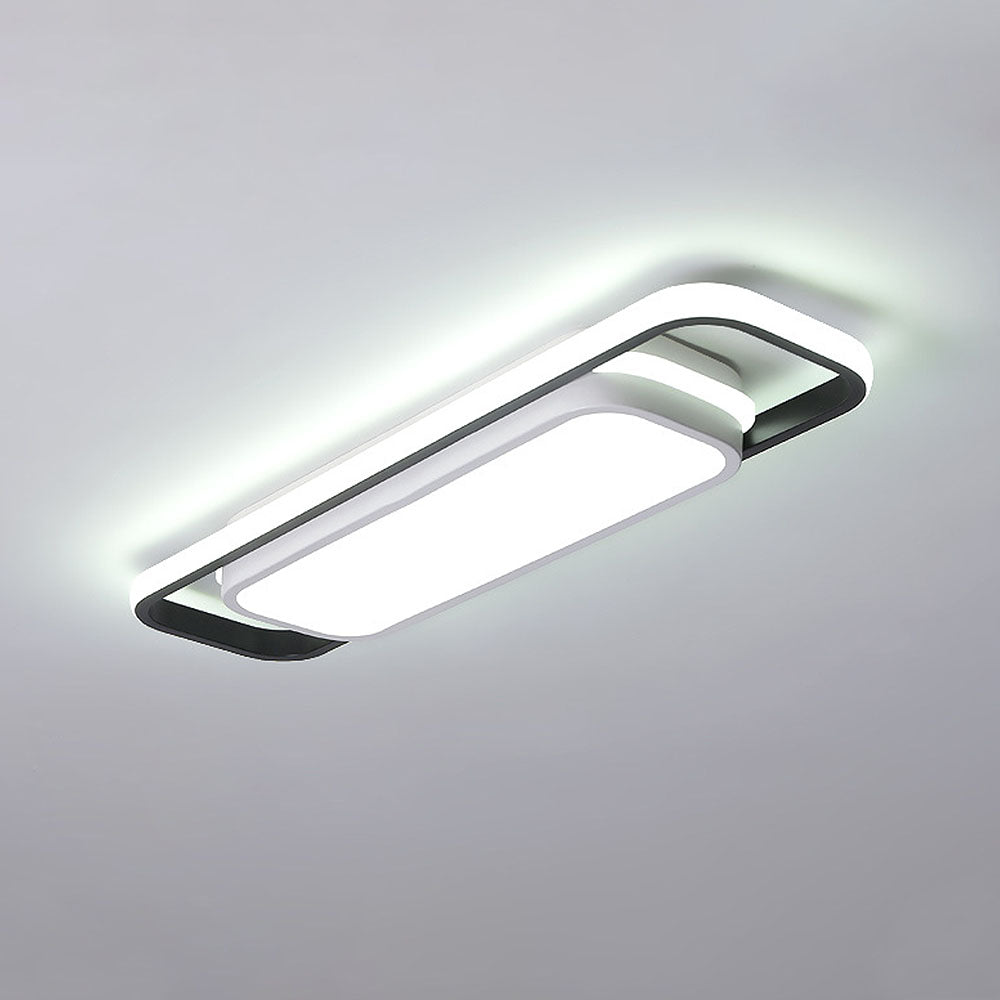 Sleek Black LED Corridor Ceiling Lights - Long, Low Profile Design for Modern Hallways and Spaces, Perfect for Subtle Illumination