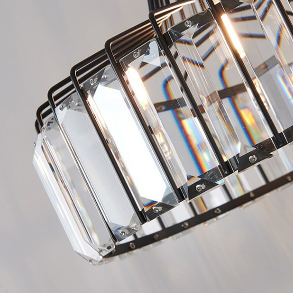 Elegant Modern Black Crystal Pendant Light Fixture for Stylish Home Décor and Ambient Illumination in Any Room