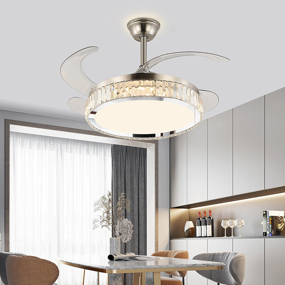 Elegant Crystal Ceiling Fan Light for Bedrooms - Stylish and Functional Lighting Solution for Home Decor