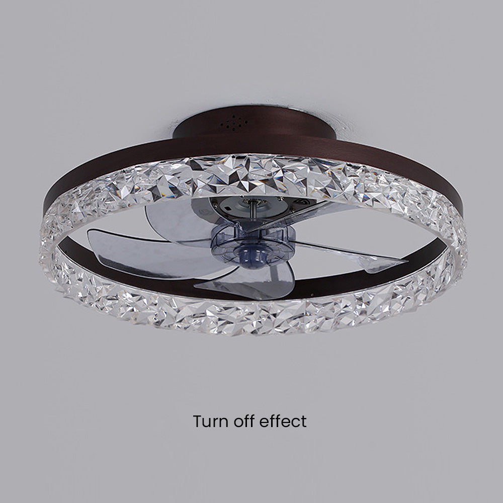 Modern Round Ceiling Fan with LED Light - Stylish Hardware Design for Enhanced Airflow and Illumination in Any Room