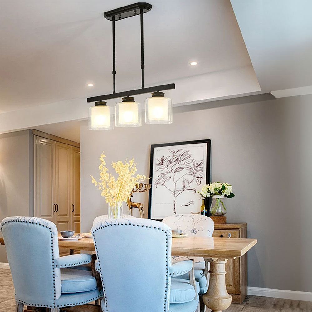 Plafonnier en verre pour îlot de cuisine moderne