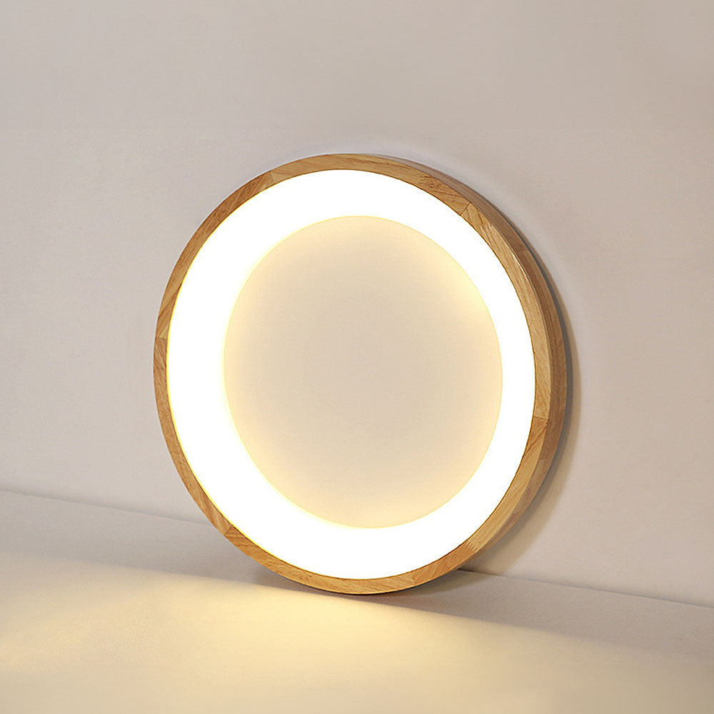 Minimalist Disc Wood LED Ceiling Light for Bedroom – Stylish and Modern Illumination for Contemporary Spaces