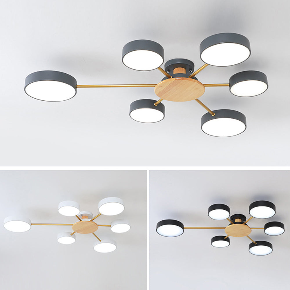 Multi-Bulb Round LED Ceiling Light for Bedrooms - Stylish Illumination for Modern Home Décor