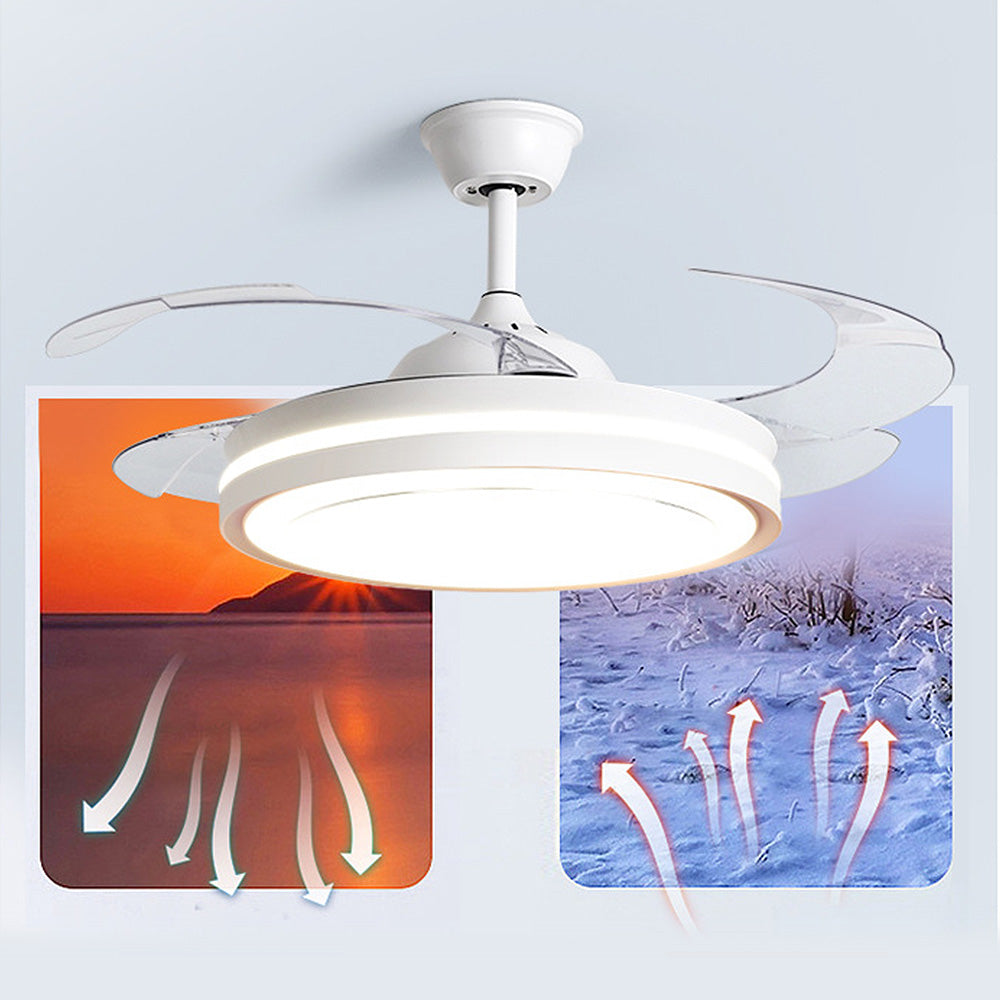 Metal LED Ceiling Fan with Remote Control and Integrated Light – Stylish and Efficient Home Lighting Solution