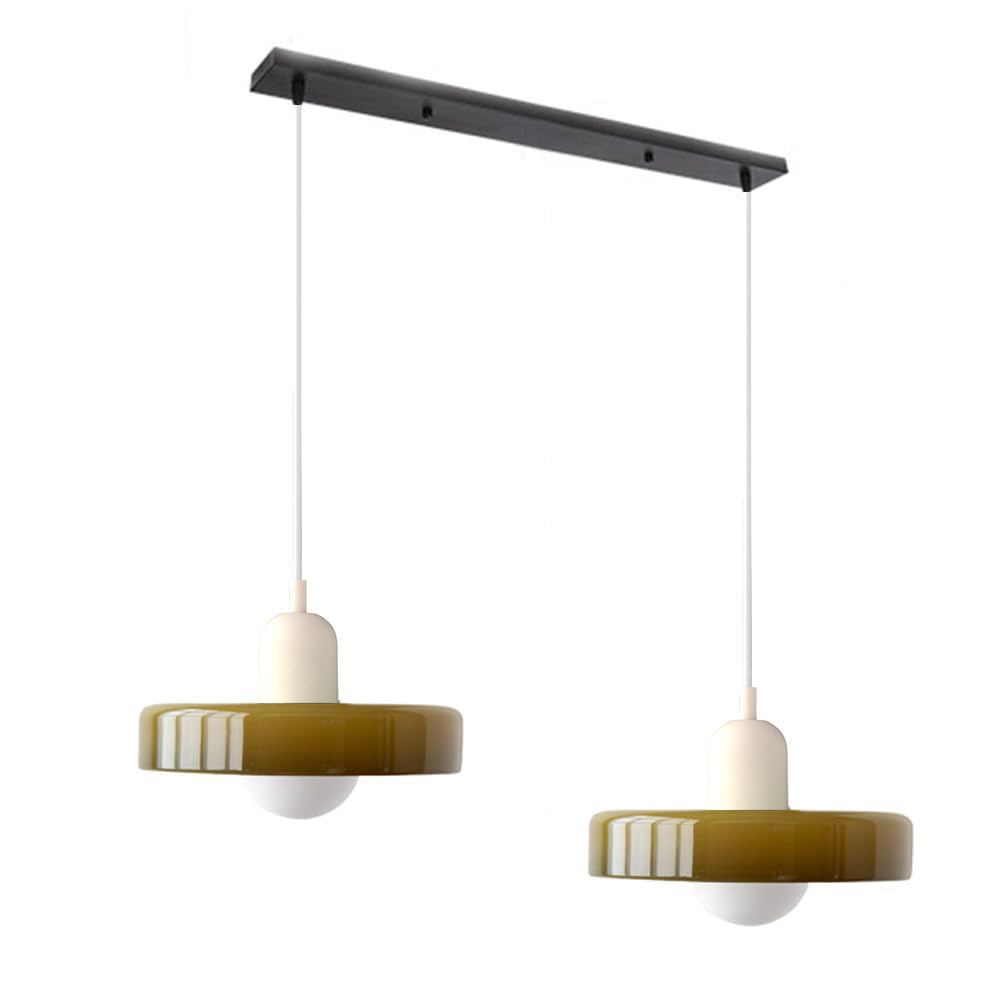 Contemporary Bauhaus Stained Glass Pendant Light with Dual Heads for Stylish Home Illumination