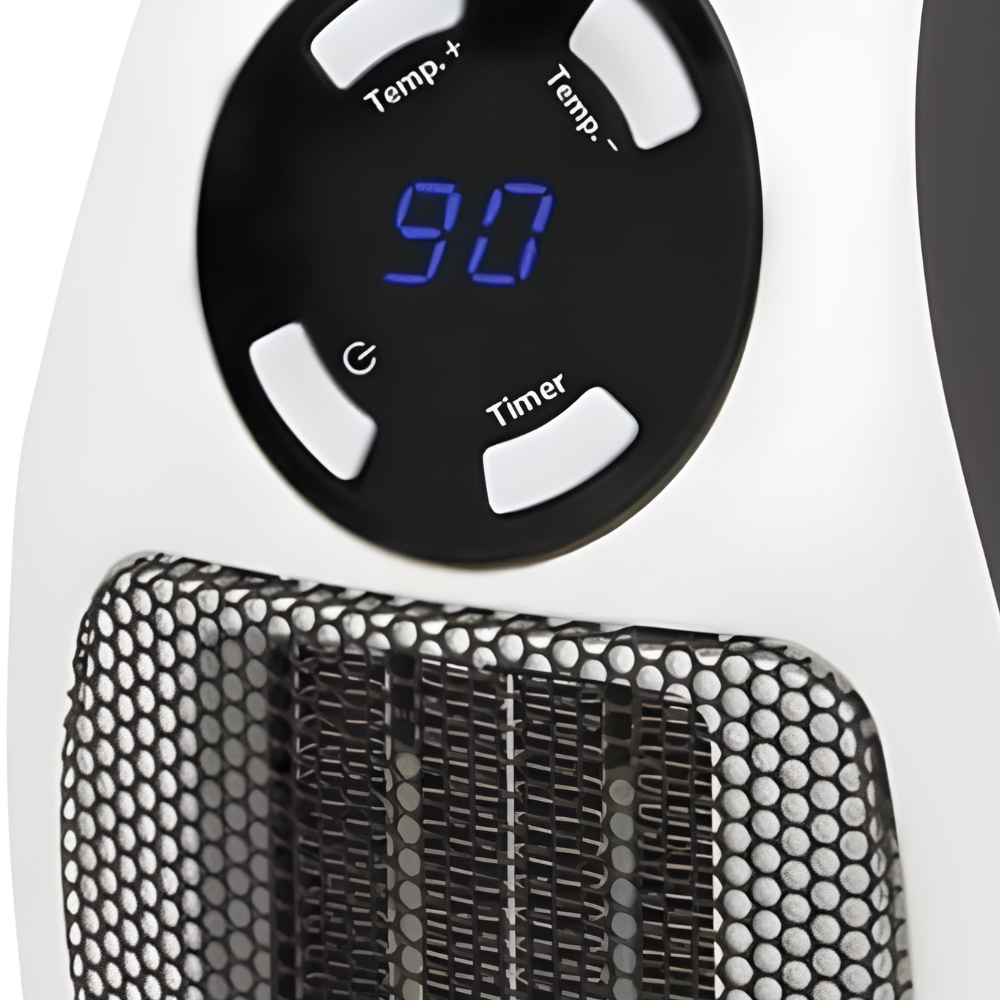 Elektryczny grzejnik przestrzenny ceramiczny do gniazdka ściennego z regulowanym termostatem