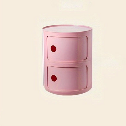 Table de chevet avec tiroirs de rangement ronds en plastique