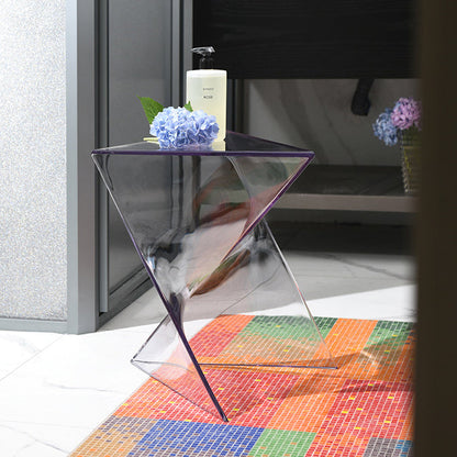 Side Table Modern Acrylic Twist Design