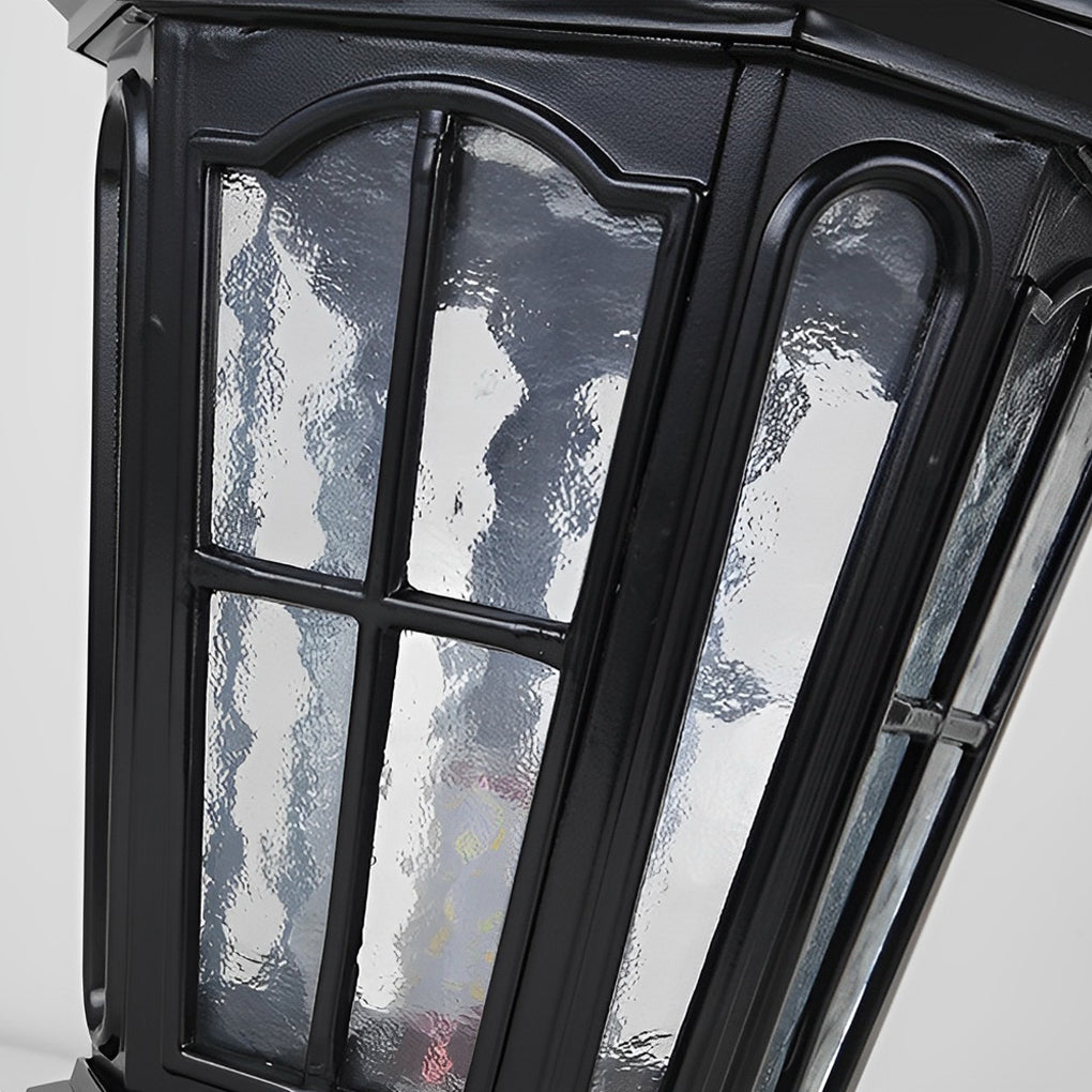 Lumière de poteau de jardin noire LED solaire extérieure