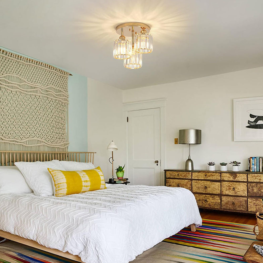 Elegant Modern Crystal Semi-Flush Ceiling Lights