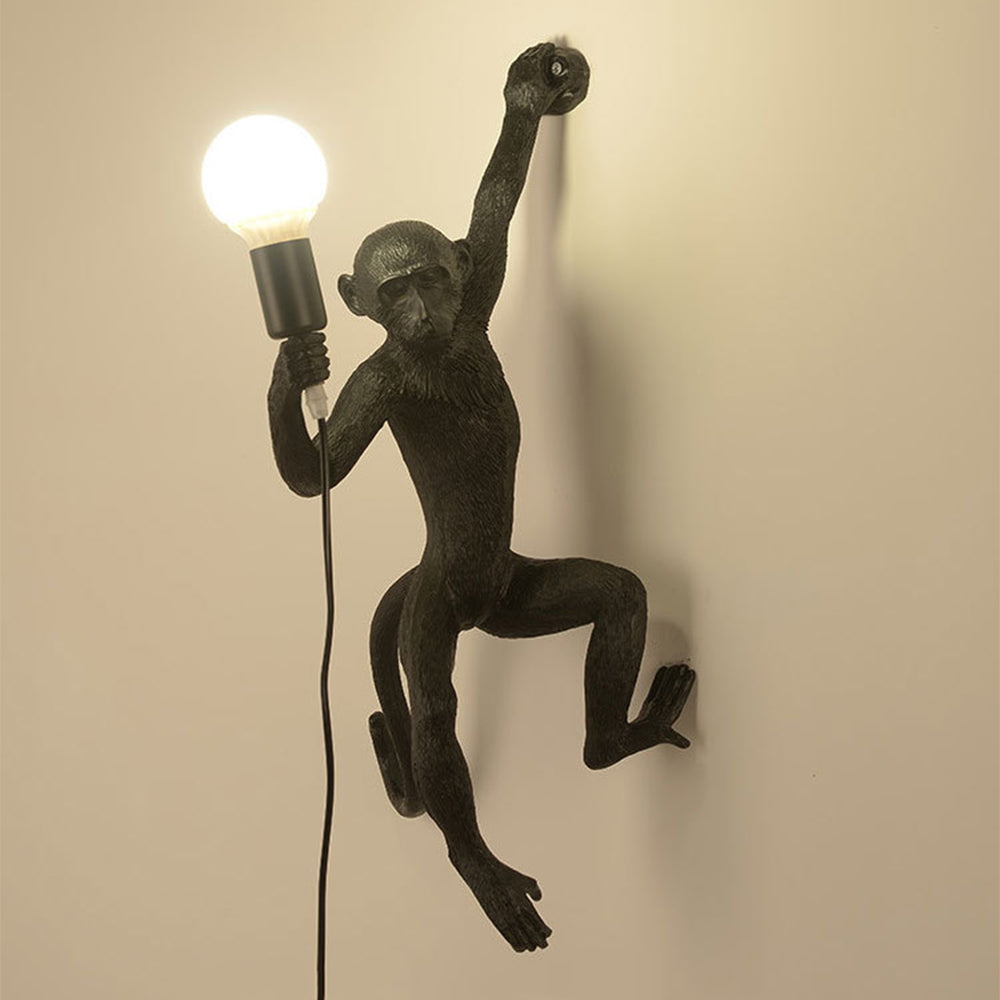 Wall Light With Quirky Resin Monkey Design