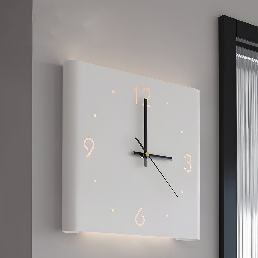 Reloj de pared moderno silencioso LED de metal cuadrado