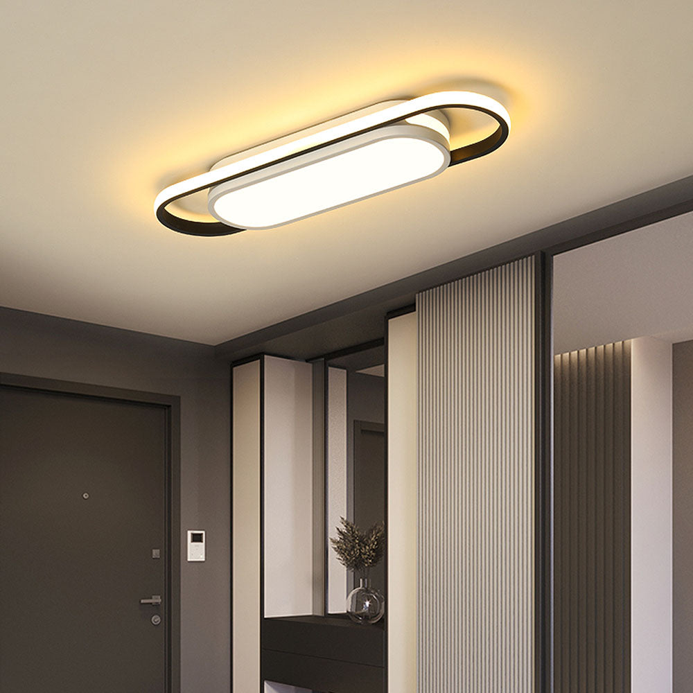 Sleek Black LED Corridor Ceiling Lights - Long, Low Profile Design for Modern Hallways and Spaces, Perfect for Subtle Illumination