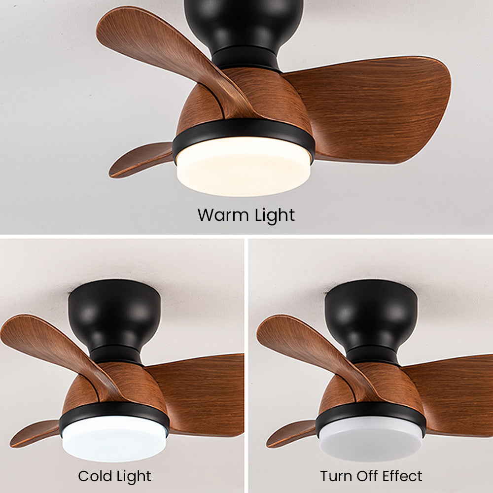 Elegant Wooden Ceiling Fan with LED Light for a Stylish Bedroom Ambience - Simple Design for Modern Living Spaces