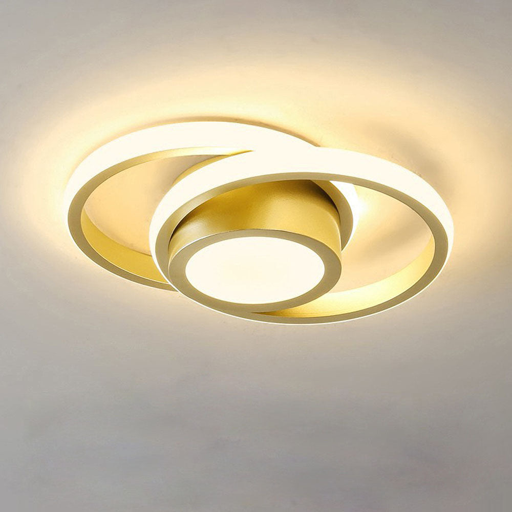 Sleek Minimalist Double Ring LED Ceiling Light Fixture for Modern Home Interiors and Contemporary Spaces