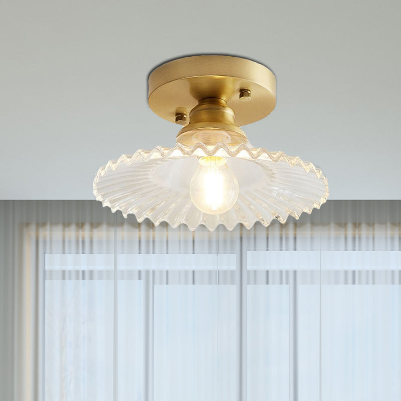 Lampada da soffitto vintage in vetro a filo