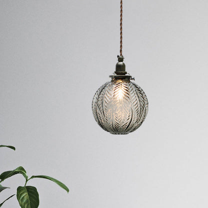 Pendant Light with Vintage Glass Globe Shade