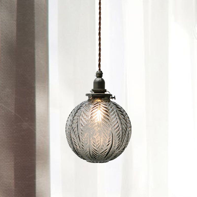 Pendant Light with Vintage Glass Globe Shade