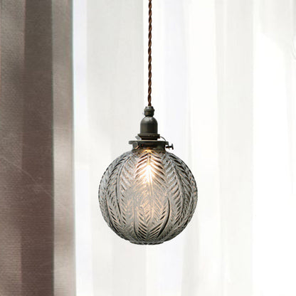 Pendant Light with Vintage Glass Globe Shade