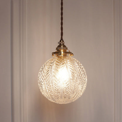Pendant Light with Vintage Glass Globe Shade