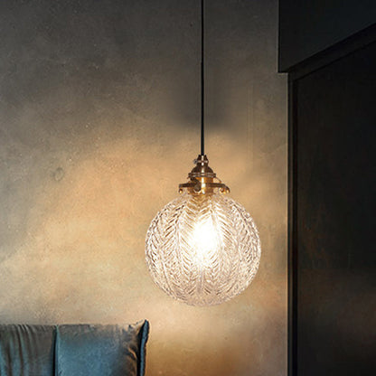 Pendant Light with Vintage Glass Globe Shade