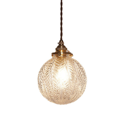 Pendant Light with Vintage Glass Globe Shade
