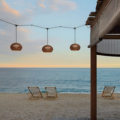 Suspension extérieure en rotin lampe étanche