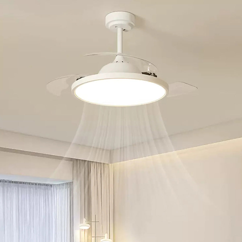 Sleek White Flush Ceiling Fan with Energy-Efficient LED Lights for Modern Home Décor and Optimal Air Circulation