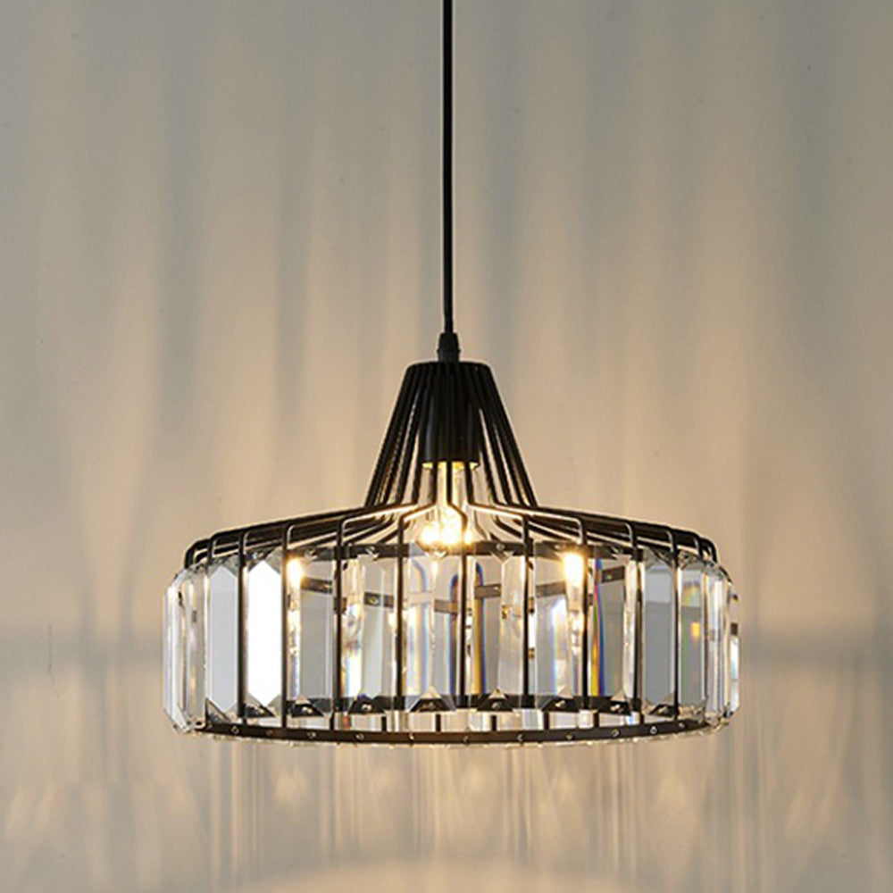 Elegant Modern Black Crystal Pendant Light Fixture for Stylish Home Décor and Ambient Illumination in Any Room