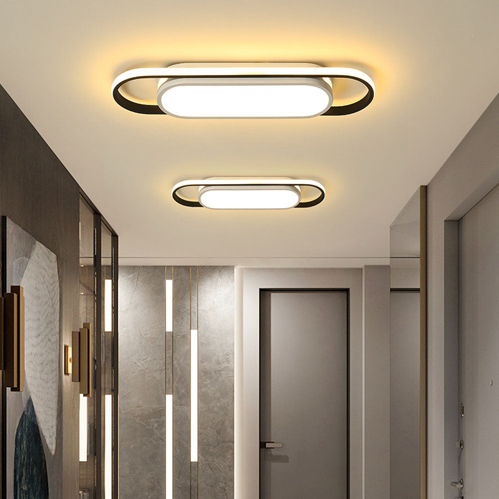 Sleek Black LED Corridor Ceiling Lights - Long, Low Profile Design for Modern Hallways and Spaces, Perfect for Subtle Illumination