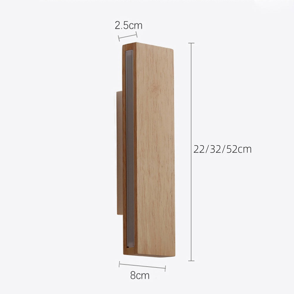 Wandleuchte mit drehbarem Holz-LED-Design