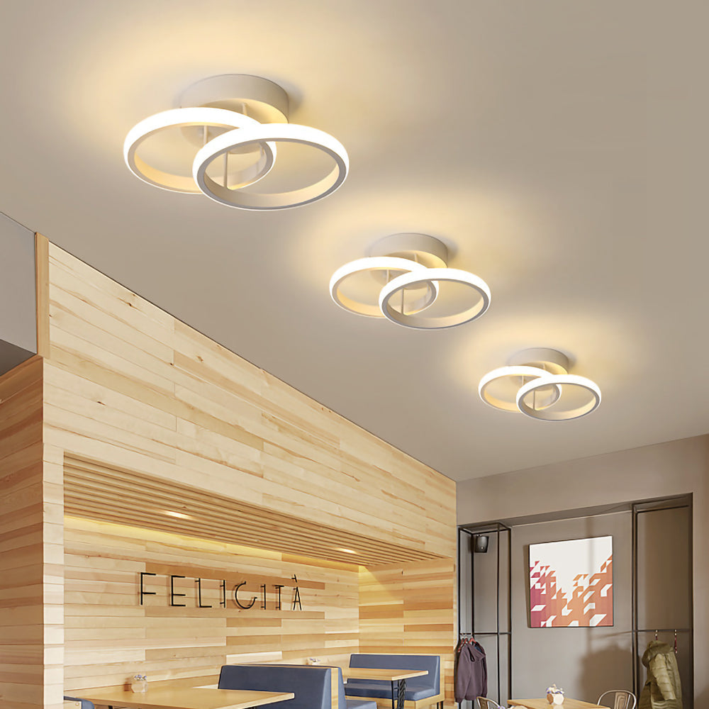 Sleek Modern Metal White LED Ceiling Light Fixture for Contemporary Home Illumination and Stylish Décor