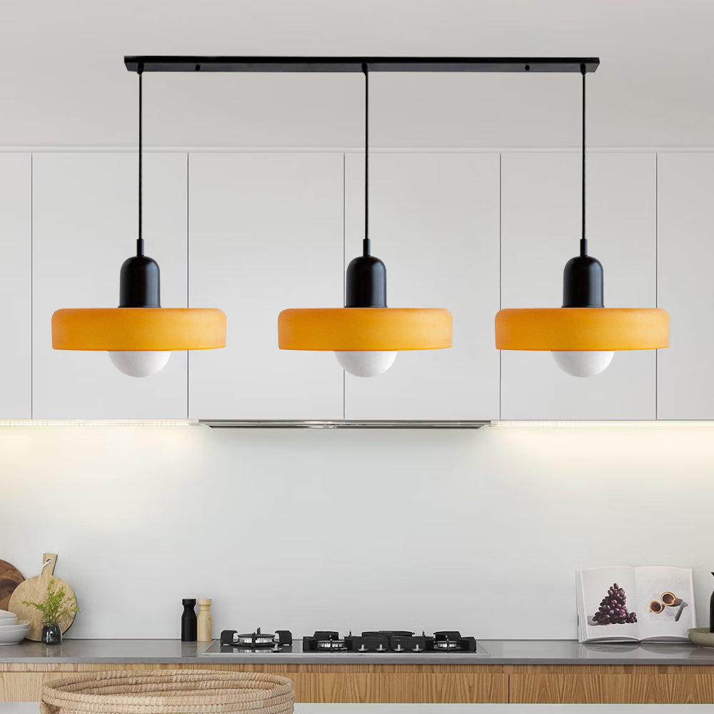 Contemporary 3-Head Glass Pendant Light - Stylish Modern Art Decor for Elegant Home Interiors